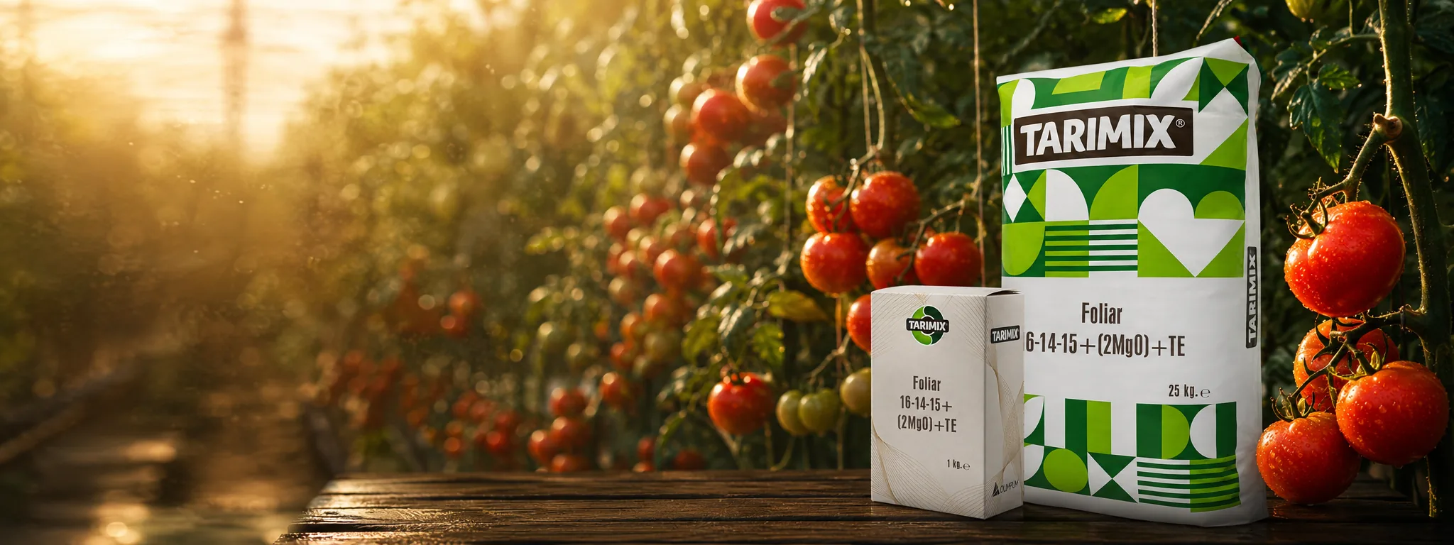 Tarımix Foliar 16-14-15+(2MgO)+TE 25 kg çuval ve 1 kg kutu, domates serasında